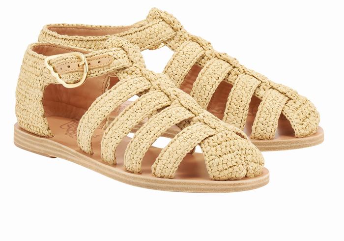 Beige Women Ancient Greek Sandals Homeria Fisherman Sandals | GEJ454BF