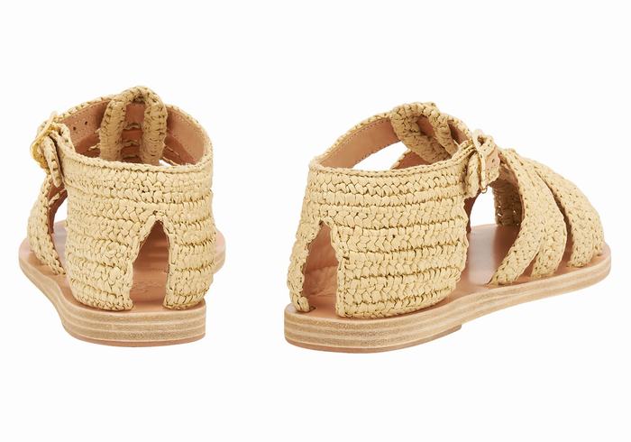 Beige Women Ancient Greek Sandals Homeria Fisherman Sandals | GEJ454BF