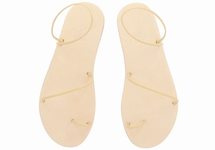 Beige Women Ancient Greek Sandals Kansiz Toe-Post Sandals | XOO8328NN