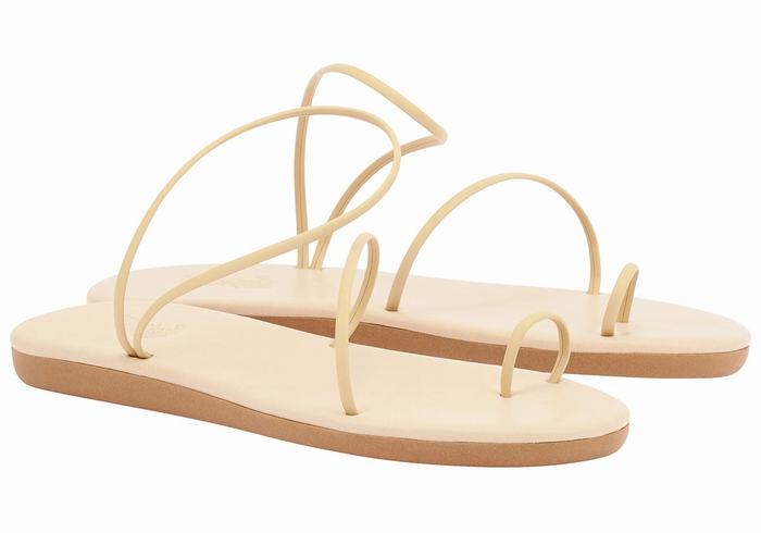 Beige Women Ancient Greek Sandals Kansiz Toe-Post Sandals | XOO8328NN