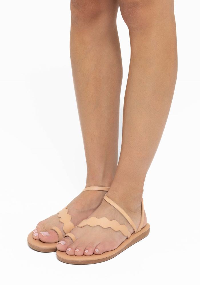 Beige Women Ancient Greek Sandals Koralia Toe-Post Sandals | QQY3461AK