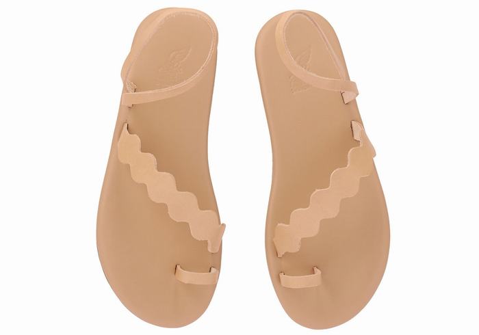 Beige Women Ancient Greek Sandals Koralia Toe-Post Sandals | QQY3461AK