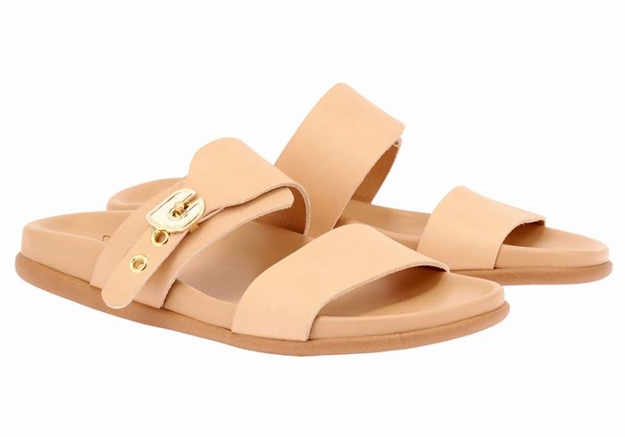 Beige Women Ancient Greek Sandals Latria Slide Sandals | LKK1096ZY