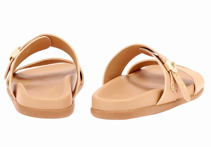 Beige Women Ancient Greek Sandals Latria Slide Sandals | LKK1096ZY