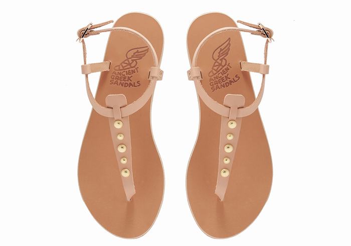 Beige Women Ancient Greek Sandals Lito Bee Back-Strap Sandals | CTH3353YN