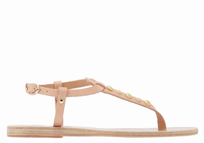 Beige Women Ancient Greek Sandals Lito Bee Back-Strap Sandals | CTH3353YN