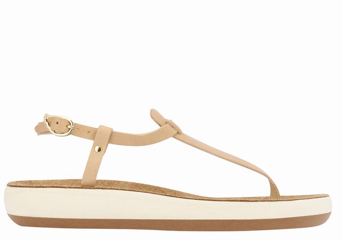 Beige Women Ancient Greek Sandals Lito Comfort Back-Strap Sandals | ZWW299CX