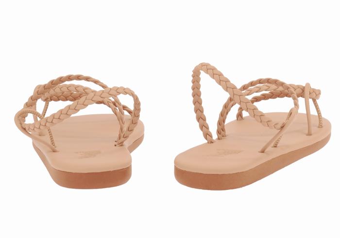 Beige Women Ancient Greek Sandals Maya Braided Sandals | FOJ9590ZR