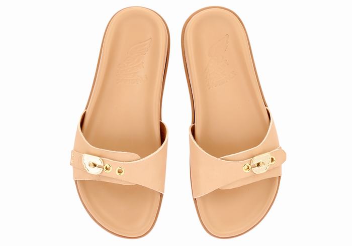 Beige Women Ancient Greek Sandals Odi Slide Sandals | LLI886BK