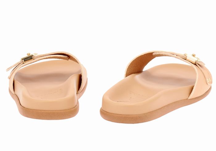 Beige Women Ancient Greek Sandals Odi Slide Sandals | LLI886BK