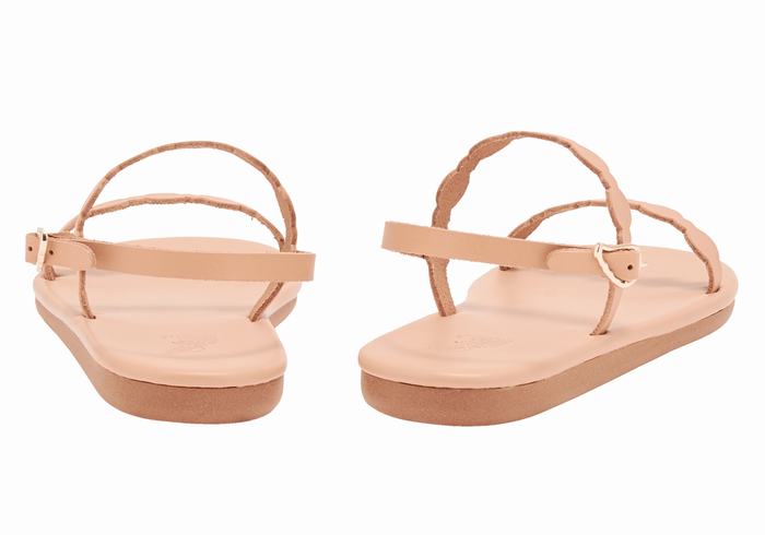 Beige Women Ancient Greek Sandals Orion Back-Strap Sandals | XWK4144HW