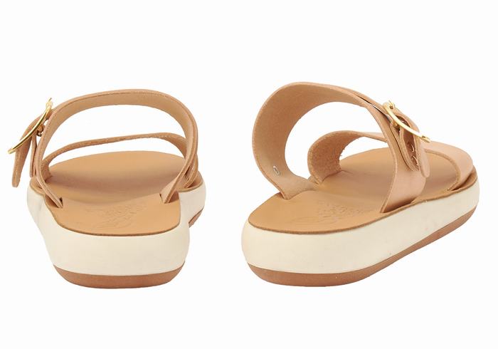 Beige Women Ancient Greek Sandals Preveza Comfort Slide Sandals | XLJ7930PE