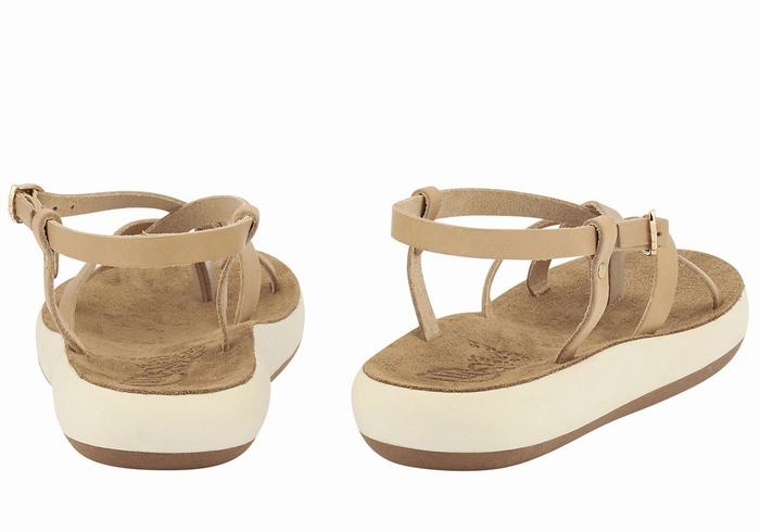 Beige Women Ancient Greek Sandals Semele Comfort Back-Strap Sandals | AAQ7648CO