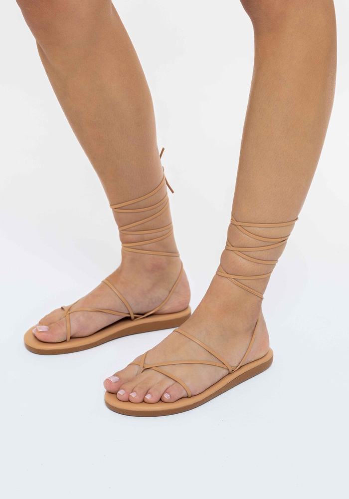 Beige Women Ancient Greek Sandals String Gladiator Sandals | UXX5380KG