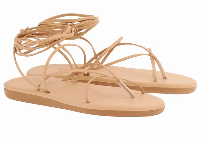 Beige Women Ancient Greek Sandals String Gladiator Sandals | UXX5380KG