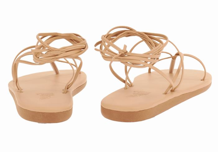 Beige Women Ancient Greek Sandals String Gladiator Sandals | UXX5380KG