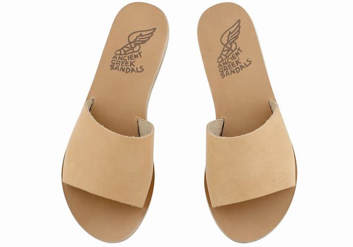 Beige Women Ancient Greek Sandals Taygete Slide Sandals | XEL9565EM