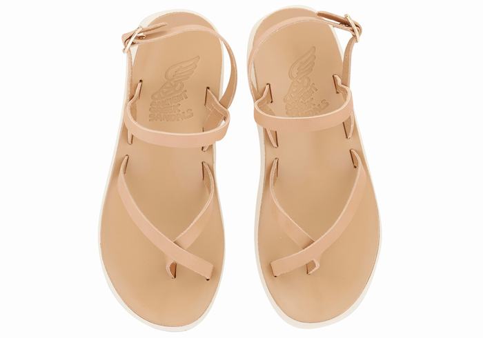 Beige Women Ancient Greek Sandals Tereza Comfort Back-Strap Sandals | KWP9730YS