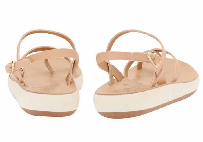 Beige Women Ancient Greek Sandals Tereza Comfort Back-Strap Sandals | KWP9730YS