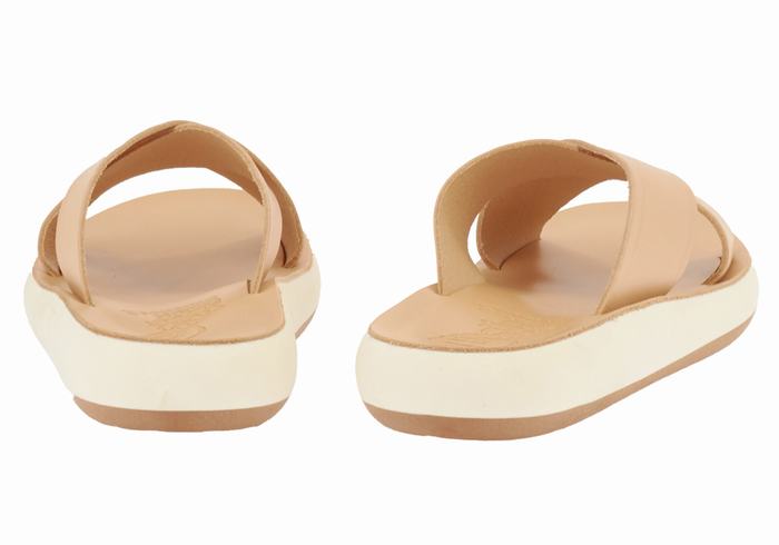 Beige Women Ancient Greek Sandals Thais Comfort Slide Sandals | YDF6217VD