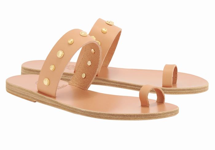 Beige Women Ancient Greek Sandals Thalia Bee Toe-Post Sandals | SXX327KM