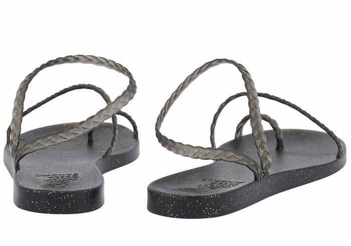 Black Gold Women Ancient Greek Sandals Eleftheria Braided Sandals | INR9936CO