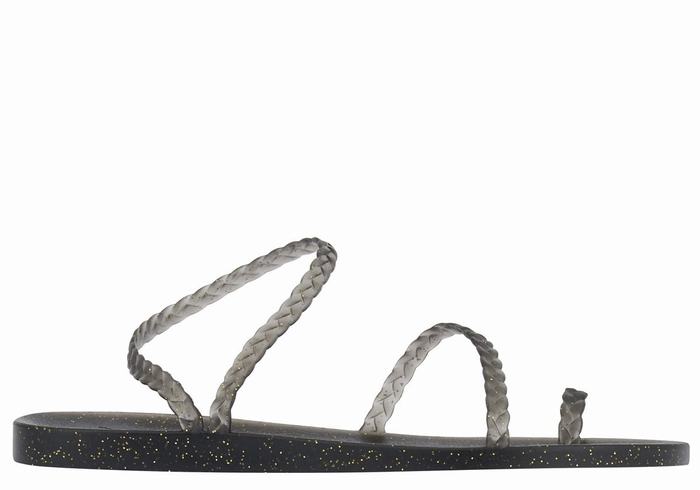 Black Gold Women Ancient Greek Sandals Eleftheria Braided Sandals | INR9936CO