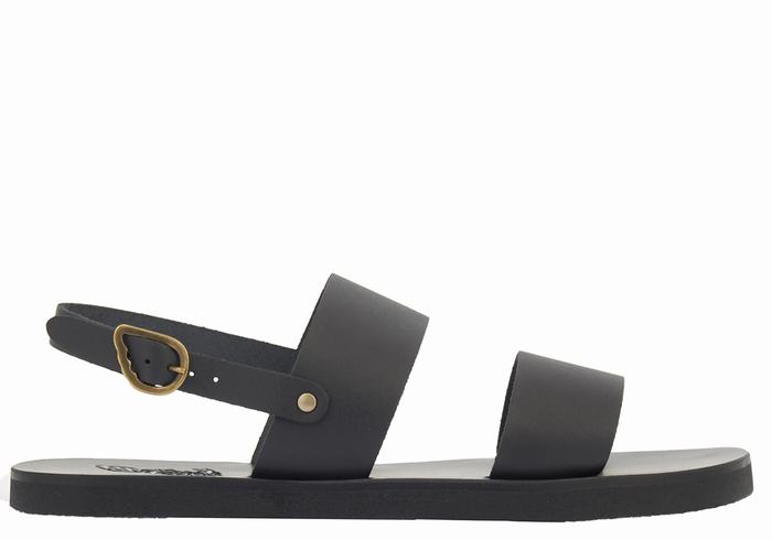 Black Men Ancient Greek Sandals Dinatos Casual Sandals | OXF9294WG