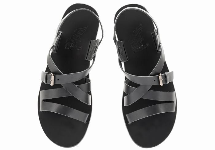 Black Men Ancient Greek Sandals Hercules Leather Casual Sandals | WNJ7261VZ