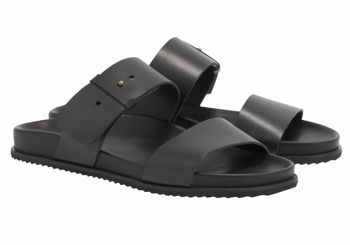 Black Men Ancient Greek Sandals Kimon Slide Sandals | JBD4135WE