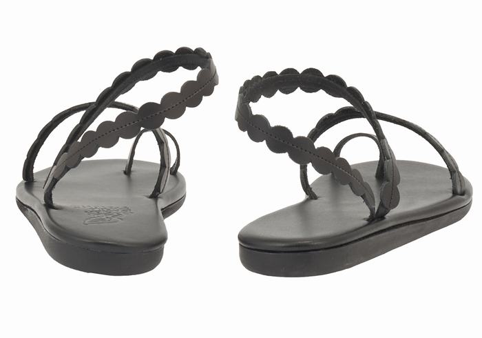 Black Women Ancient Greek Sandals Aura Toe-Post Sandals | MVG2090LV