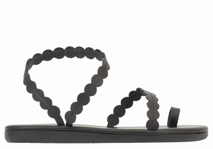 Black Women Ancient Greek Sandals Aura Toe-Post Sandals | MVG2090LV