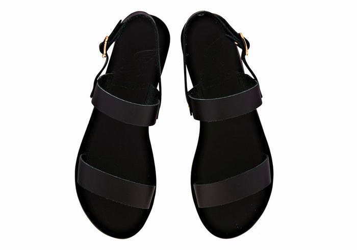 Black Women Ancient Greek Sandals Clio Back-Strap Sandals | DUV286GO