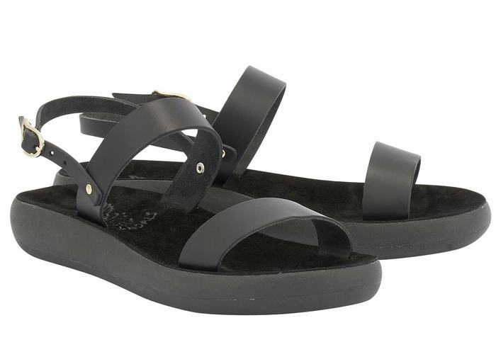 Black Women Ancient Greek Sandals Clio Comfort Casual Sandals | JOV7329WC