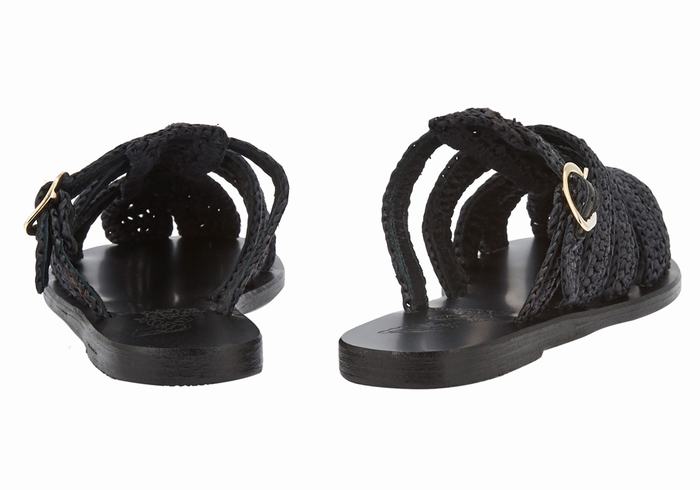 Black Women Ancient Greek Sandals Cosmia Fisherman Sandals | AAW4089EB