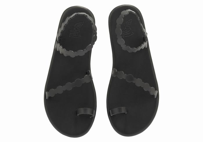 Black Women Ancient Greek Sandals Cronos Toe-Post Sandals | JBZ2427CA