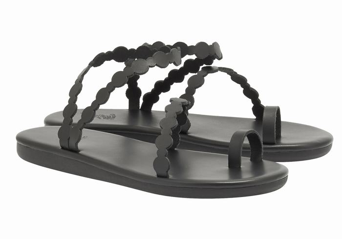 Black Women Ancient Greek Sandals Cronos Toe-Post Sandals | JBZ2427CA