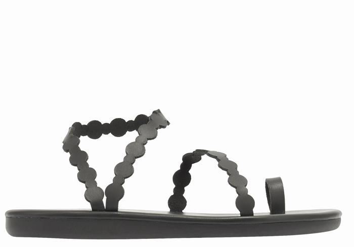 Black Women Ancient Greek Sandals Cronos Toe-Post Sandals | JBZ2427CA