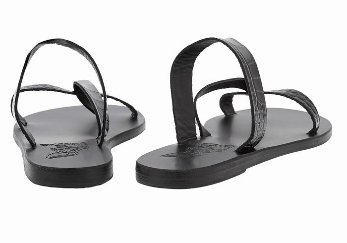 Black Women Ancient Greek Sandals Daphnae Slide Sandals | WGI2790TK