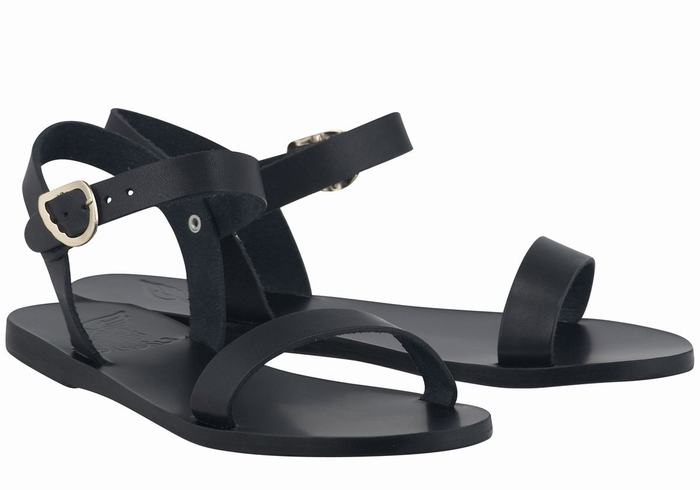 Black Women Ancient Greek Sandals Drama New Leather Casual Sandals | MOY532AZ