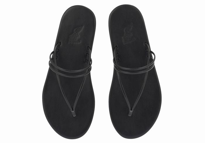 Black Women Ancient Greek Sandals E Flip Flops | WHV1347HI