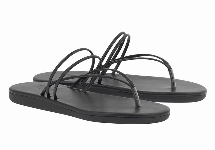 Black Women Ancient Greek Sandals E Flip Flops | WHV1347HI