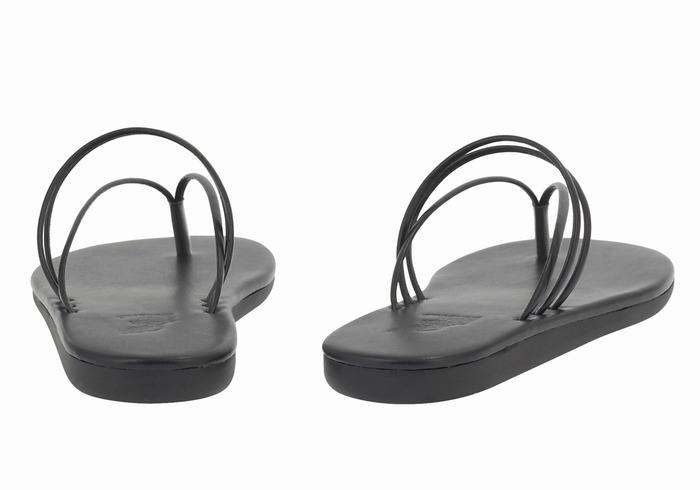 Black Women Ancient Greek Sandals E Flip Flops | WHV1347HI