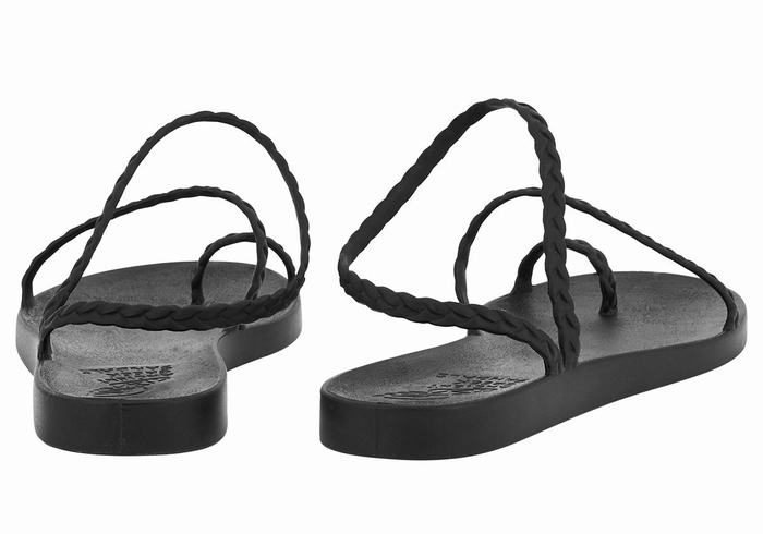 Black Women Ancient Greek Sandals Eleftheria Braided Sandals | ZCZ781JR