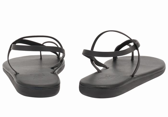 Black Women Ancient Greek Sandals Euterpe Toe-Post Sandals | QER7039OI