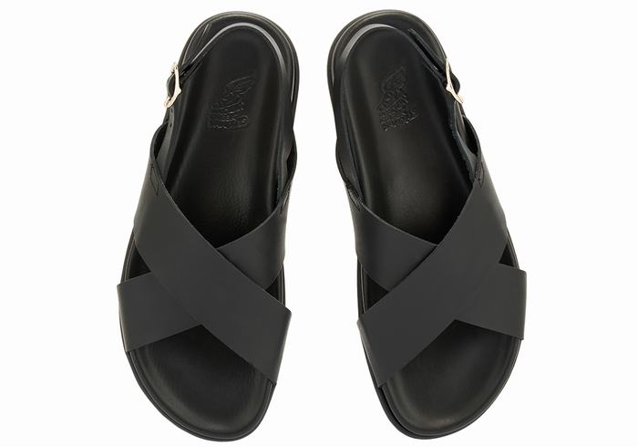 Black Women Ancient Greek Sandals Ikesia Casual Sandals | VXI3685UW