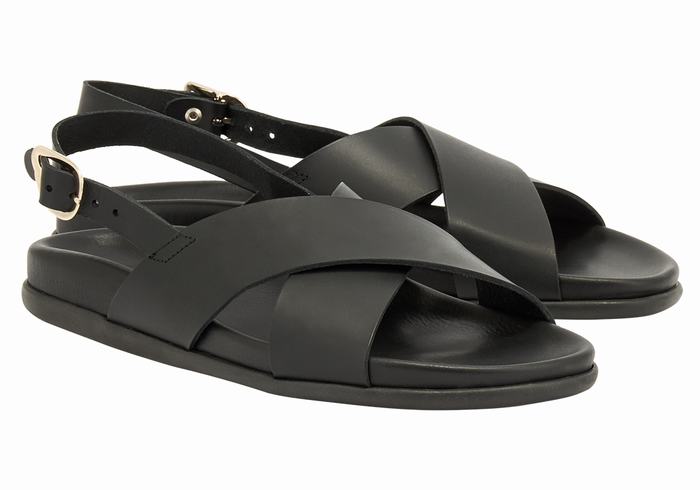 Black Women Ancient Greek Sandals Ikesia Casual Sandals | VXI3685UW