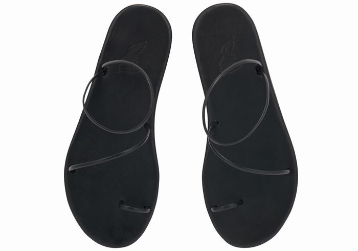 Black Women Ancient Greek Sandals Kansiz Toe-Post Sandals | KOJ254JW