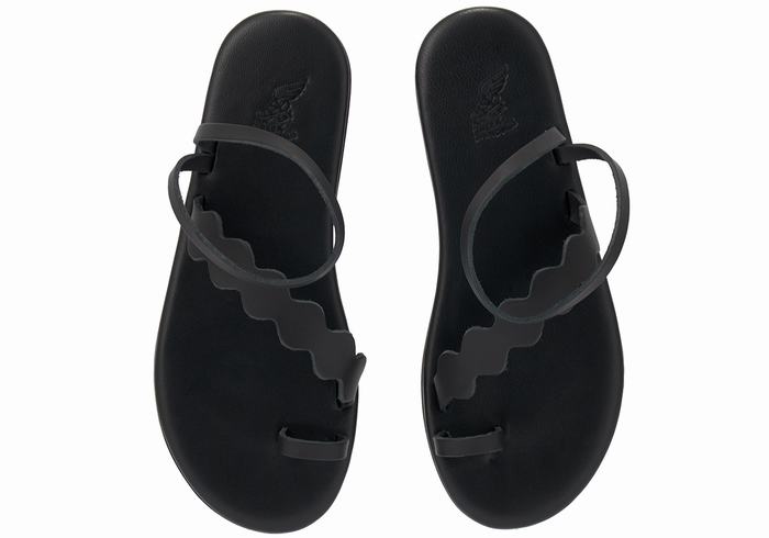 Black Women Ancient Greek Sandals Koralia Toe-Post Sandals | LLV1912ZW