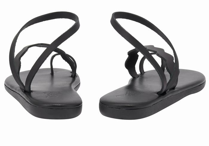 Black Women Ancient Greek Sandals Koralia Toe-Post Sandals | LLV1912ZW